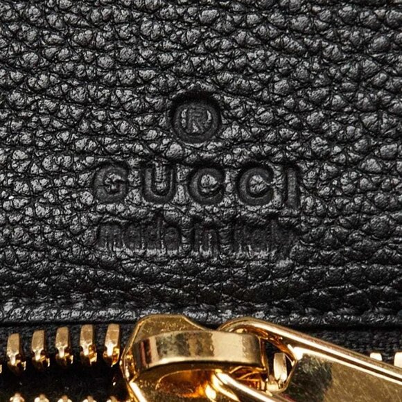 Gucci Black Pebbled Leather Small Logo Tote Bag - Picture 10 of 12